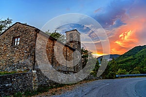 Old church at sunset