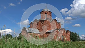 The old Church of the Transfiguration on Kovalev. Veliky Novgorod, Russia