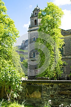 Old church with trees in Edinburgh, Scotland