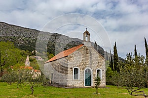 Old church in valley in Balkan mountains