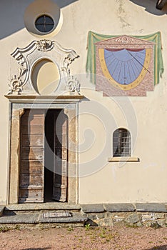 Old church at the village of Ciona near Carona in the Swiss alps