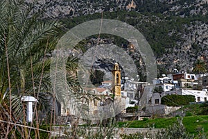 old church in a village in the mountains of Northern Cyprus in winter 1