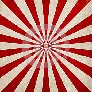 Old Circus Rays Background, vintage sunburst tent pattern on grunge damaged paper background