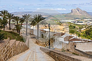 Old city of Antequera and Pena de los Enamorados mountain. Malaga province, Andalusia, Spain photo