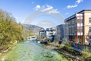 Old city Bad Ischl at traun river