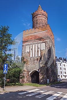 Old city gate in Gryfino, Poland