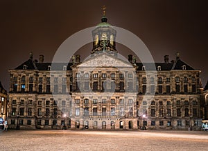 The old city hall and now the royal palace. Build by Napoleon in the 1800s by night