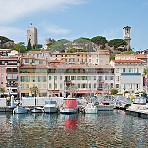 Old city and harbor in Cannes