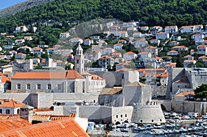 The old city harbor of Dubrovnik in the morning