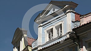 Old city houses with St. Nicholas church