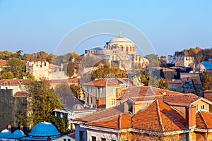 Old City Istanbul District with ancient Walls and Buildings