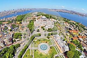 Old City of Istanbul and Hagia Sophia from above