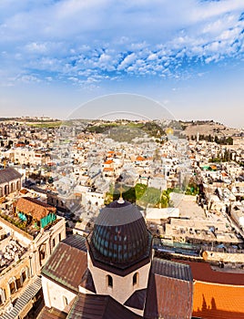 Old city Jerusalem. View from Lutheran Church of the Redeemer.