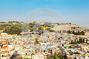 Old city Jerusalem. View from Lutheran Church of the Redeemer.