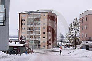 The old city in Kiruna, Norrbotten in Swedish Lapland. Photographed 17 October, 2023.