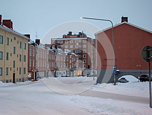 The old city in Kiruna, Norrbotten in Swedish Lapland. Photographed 17 October, 2023.