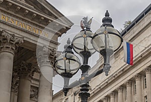 The old City of London Street Lights near the Bank of England