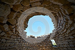 Old city ruins of an ancient fortress, indoors