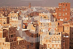 The Old City of Sana'a, decorated houses and palaces, Yemen