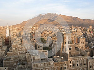 Old city of Sana in Yemen photo