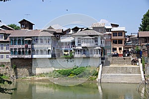 Old city of Srinagar in Kashmir, India photo
