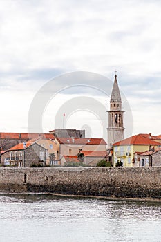 Old city walls of Budva along the Adriatic coast, Montenegro