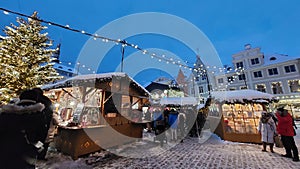 Old City winter Tallinn Christmas time  holiday mood middle ages medieval market