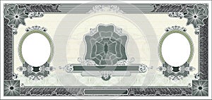 Old classic banknote mockup vector