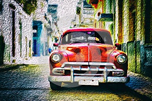 Old classic car in Habana