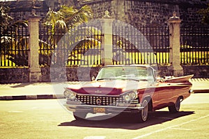 Old classic car in Havana, Cuba