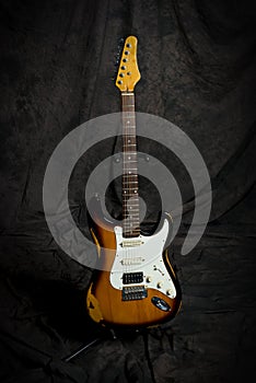 Old classic Electric guitar on stand