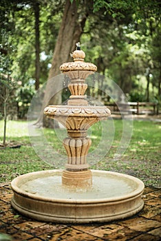 Old classic garden fountain