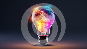 Old classic lamp with bright rainbow colors inside. Neural network ai generated