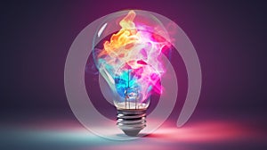 Old classic lamp with bright rainbow colors inside. Neural network ai generated