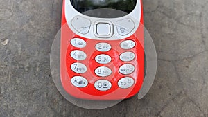 Old Classic mobile cell phone. Nokia old keypad smartphone isolated on white background, Nokia branded company in India.