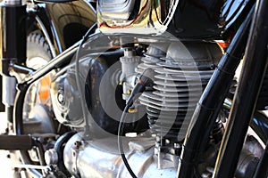 Old classic motorbike engine