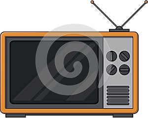 Old Classic Style Television Color Illustration