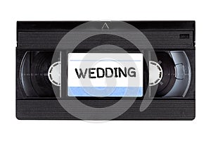Old classic traditional VHS cassette tape archival wedding recording family souvenir 80s 90s self recorded movie, video media
