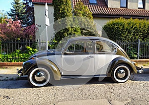 Classic vintage old Volkswagen Beetle car