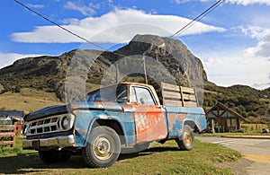 Old classic vintage truck in El Chalten, Argentina