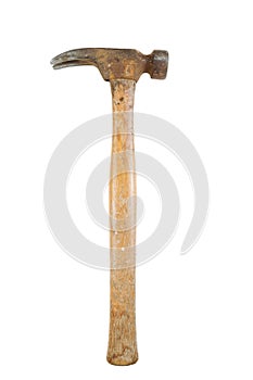 Old Claw Hammer on white background