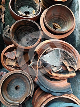 Old clay pots Many in the back garden.