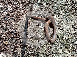 Old climbing bolt used in dedo de deus conquer at 1912 photo