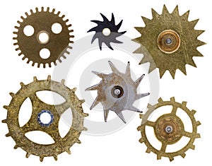 Old Clock Cogs Isolated