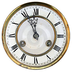 Old clock face isolated