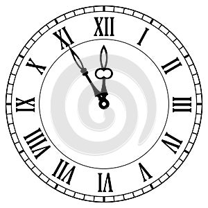 Old clock face vector icon