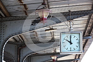 Old clock and lamp