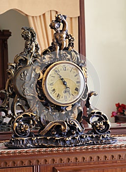 Old clock in luxury lounge