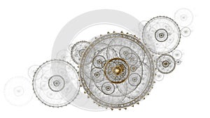 Old Clock Mechanism, Metallic Cogwheel