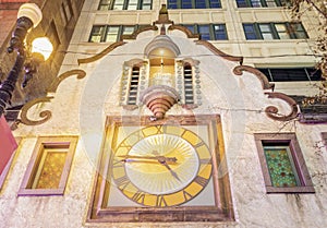 Old clock on Randolph street in Chicago
